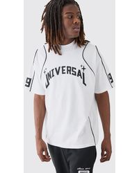 BoohooMAN - Oversized Extended Neck Universal Graphic T-shirt - Lyst