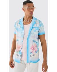 BoohooMAN - Regular Revere Floral Short Sleeve Shirt - Lyst