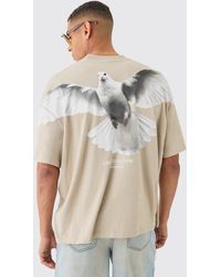 BoohooMAN - Oversized Large Scae Dove Graphic T-shirt - Lyst