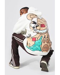 BoohooMAN - Oversized Ofcl Man Teddy Graphic Hoodie - Lyst