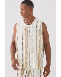 BoohooMAN - Oversized 3d Knitted Vest - Lyst