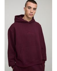 BoohooMAN - Basic Bm Signature Oversized Boxy Hoodie - Lyst