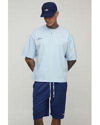 BoohooMAN - Tall Oversized Boxy Puff Printed T-Shirt & Shorts Set - Lyst
