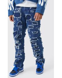 BoohooMAN - Relaxed Rigid Extreme Ripped Jeans - Lyst