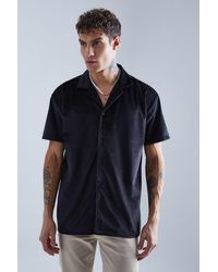 BoohooMAN - Short Sleeve Oversized Velour Shirt - Lyst