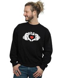 BoohooMAN - Disney Mickey Mouse Heart Hands Sweatshirt - Lyst