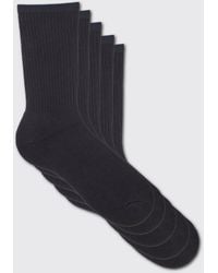 BoohooMAN - 5 Plain Sports Socks - Lyst