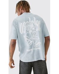 BoohooMAN - Tall Rose Graphic Back Print T-shirt - Lyst