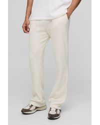 BoohooMAN - Relaxed Ribbed Textured Knitted Sweatpants - Lyst