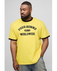 BoohooMAN - Plus Pour Homme Ringer Regular Fit T-Shirt - Lyst
