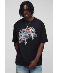 BoohooMAN - Tall Oversized Diamond Print T-Shirt - Lyst