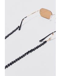 BoohooMAN - Heart Beaded Sunglasses Chain In Black - Lyst