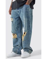 BoohooMAN - Plus Vintage Wash Relaxed Fit Jean - Lyst