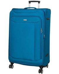 BoohooMAN - Infinity Leather Lightweight Suitcase 4 Wheel Luggage Travel Cabin Tsa Soft Bag - Lyst