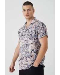 BoohooMAN - Tall Short Sleeve Viscose All Over Print Shirt - Lyst
