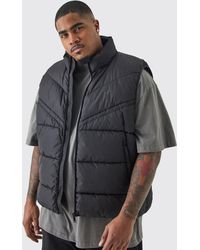 BoohooMAN - Plus Man Dash Quilted Funnel Neck Gilet - Lyst
