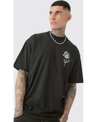 BoohooMAN - Tall Oversized Pour Homme Line Drawing Print T-shirt - Lyst