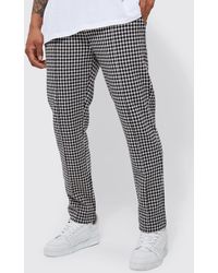 Boohoo - Skinny Crop Dogstooth Smart Pintuck Jogger Trousers - Lyst