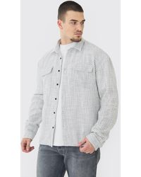 BoohooMAN - Tall Heavy Weight Boucle Overshirt - Lyst