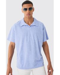 BoohooMAN - Oversized Revere Towelling Polo - Lyst