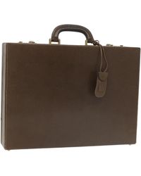 BoohooMAN - Gucci Preloved Leather Briefcase Unisex - Brown Travel Bags - Lyst