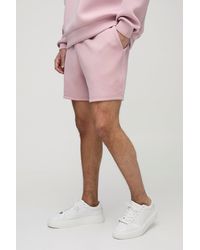 BoohooMAN - Loose Fit Bonded Scuba Short Length Shorts - Lyst