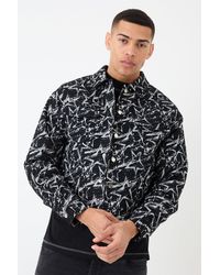 BoohooMAN - Abstract Patterned Boxy Jacket - Lyst