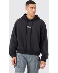 BoohooMAN - Oversized Boxy Official Spray Wash Hoodie - Lyst