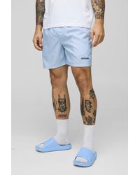 BoohooMAN - Mid Length Official Man Branded Swim Shorts - Lyst