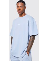 BoohooMAN - Oversized Silicone Print Panelled T-shirt - Lyst