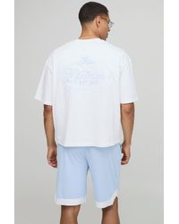 BoohooMAN - Kastiges Oversize T-Shirt und Basketball-Shorts - Lyst