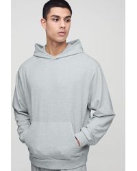 BoohooMAN - Tall Lightweight Loopback Boxy Oversized Fit Basic Hoodie - Lyst