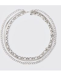 BoohooMAN - Chain Multi Layer Necklace - Lyst