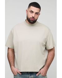 BoohooMAN - Plus Basic Boxy Oversized Fit Extended Neck T-shirt - Lyst