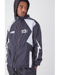 BoohooMAN - Tall Oversized Colour Block Zip Through Cagoule - Lyst