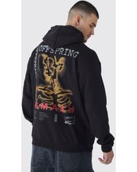 BoohooMAN - Tall Oversized The Offspring License Back Print Hoodie - Lyst