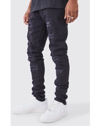 BoohooMAN - Tall Skinny Stacked Distressed Ripped Jeans - Lyst