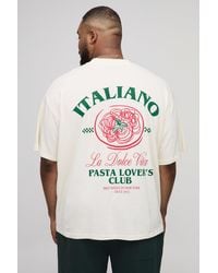 Boohoo - Camiseta Plus Oversize Con Estampado Italiano Pasta Lovers - Lyst