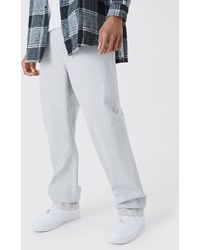 BoohooMAN - Tall Relaxed Rigid Overdyed Let Down Hem Jeans - Lyst
