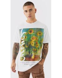 BoohooMAN - Oversized Van Gogh Sunflower License T-shirt - Lyst
