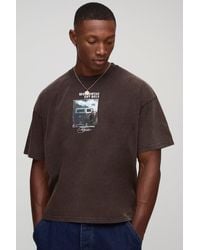 BoohooMAN - Oversized Boxy Washed Retro Graphic T-Shirt - Lyst