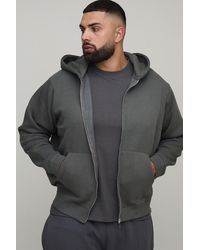 BoohooMAN - Plus Basic Hoodie mit Reißverschluss - Lyst