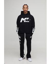 BoohooMAN - Kastiger Oversize Trainingsanzug mit M Stern Print und Kapuze - Lyst