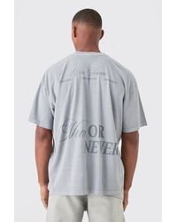 BoohooMAN - Oversized Now Or Never Washed T-shirt - Lyst