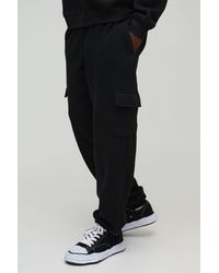 BoohooMAN - 330Gsm Baggy Fit Basic Cargo Sweatpants - Lyst