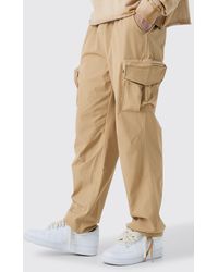 BoohooMAN - Technical Stretch Straight Fit Cargo Trousers - Lyst