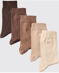 BoohooMAN - 5er-Pack Sport-Socken mit Man-Stickerei - Lyst