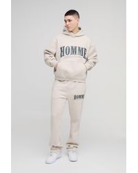 Boohoo - Chándal Oversize Recto Homme De Campana Con Capucha - Lyst