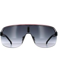 BoohooMAN - Carrera Shield Black Crystal White Red Dark Grey Gradient Sunglasses - Lyst