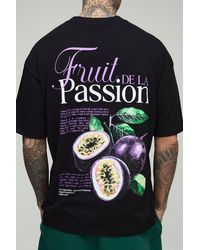 BoohooMAN - Tall Oversize T-Shirt mit Passion Fruit Print - Lyst